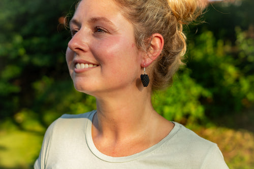 Black Heart Shaped Drop & Dangle Earrings